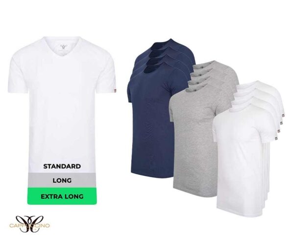 4-Pack Extra Lange T-Shirts - Met Ronde Hals Of V-Hals! ...